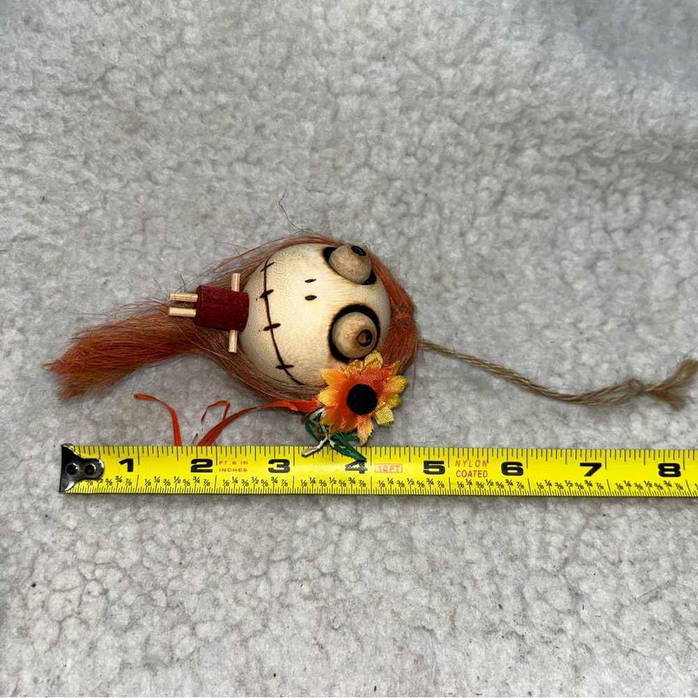 Pier 1 halloween ornament girl with sunflower Crazy Heads 4.5" halloween tree - Picture 5 of 10